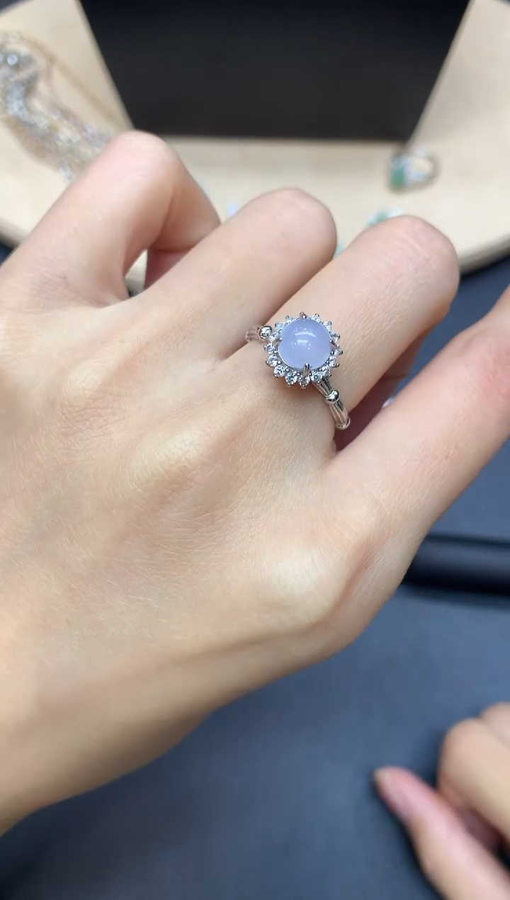 【闪购商品】翡翠戒指银S925镶嵌蛋面【无服务费】