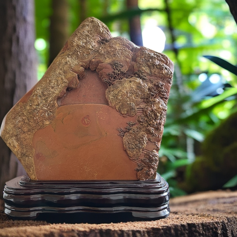 青州黑山老坑红丝石珍品