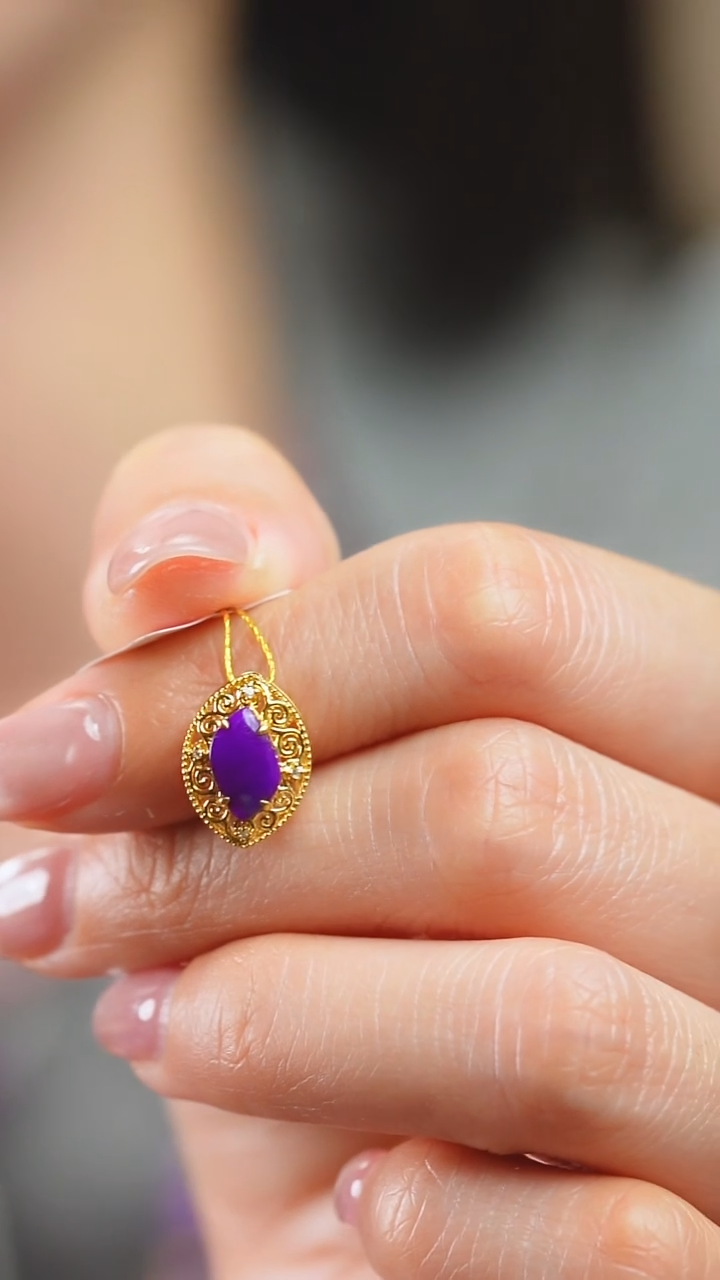 苏纪石（舒俱来）18K金镶嵌吊坠(不含链)42