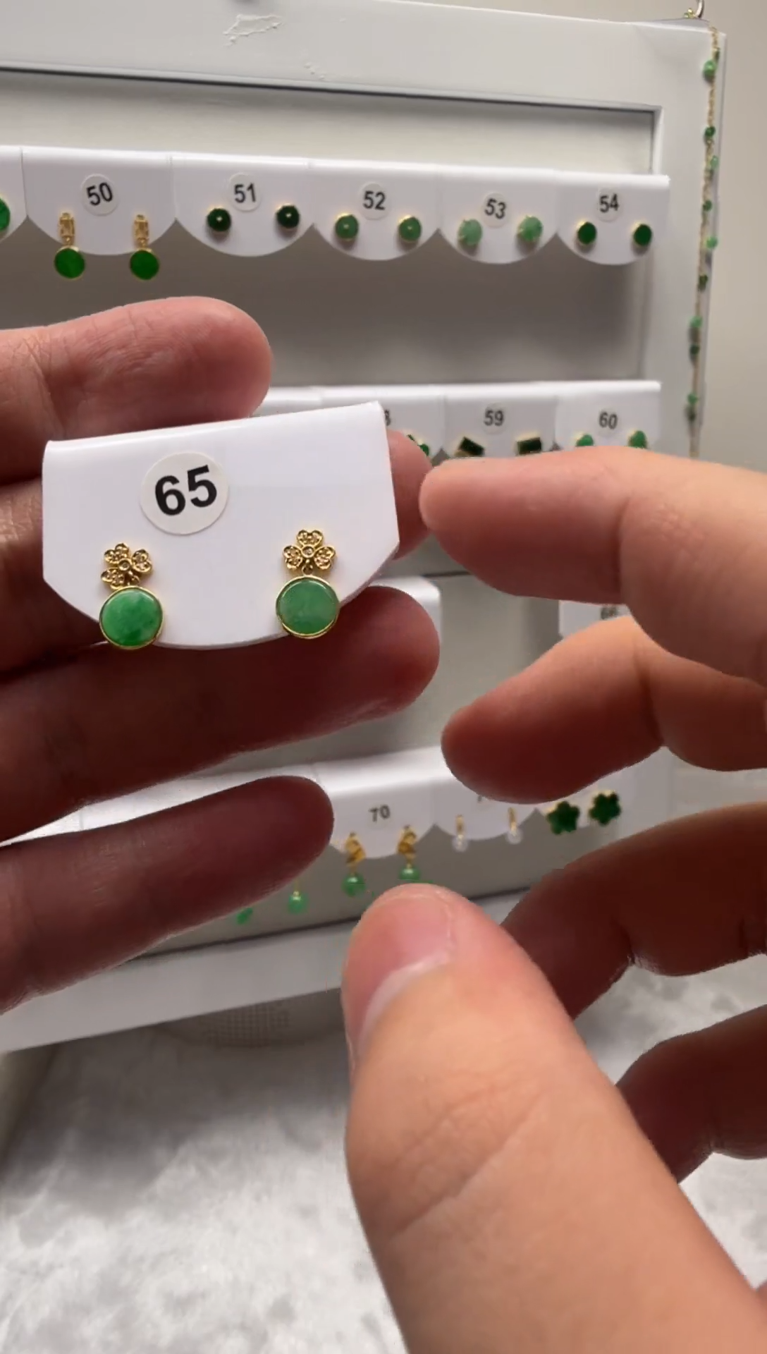 18K金镶嵌翡翠耳饰缅甸天然翡翠a货