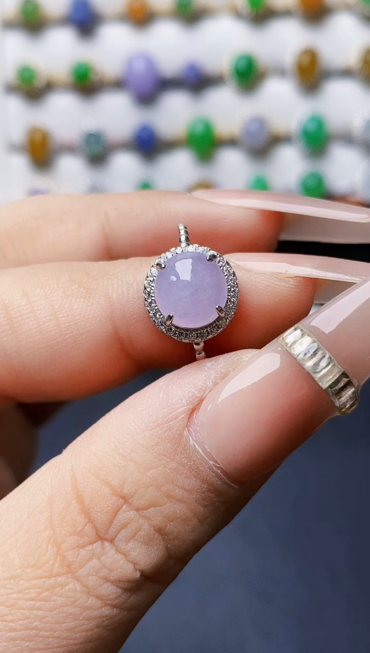 银S925镶嵌戒指翡翠0422