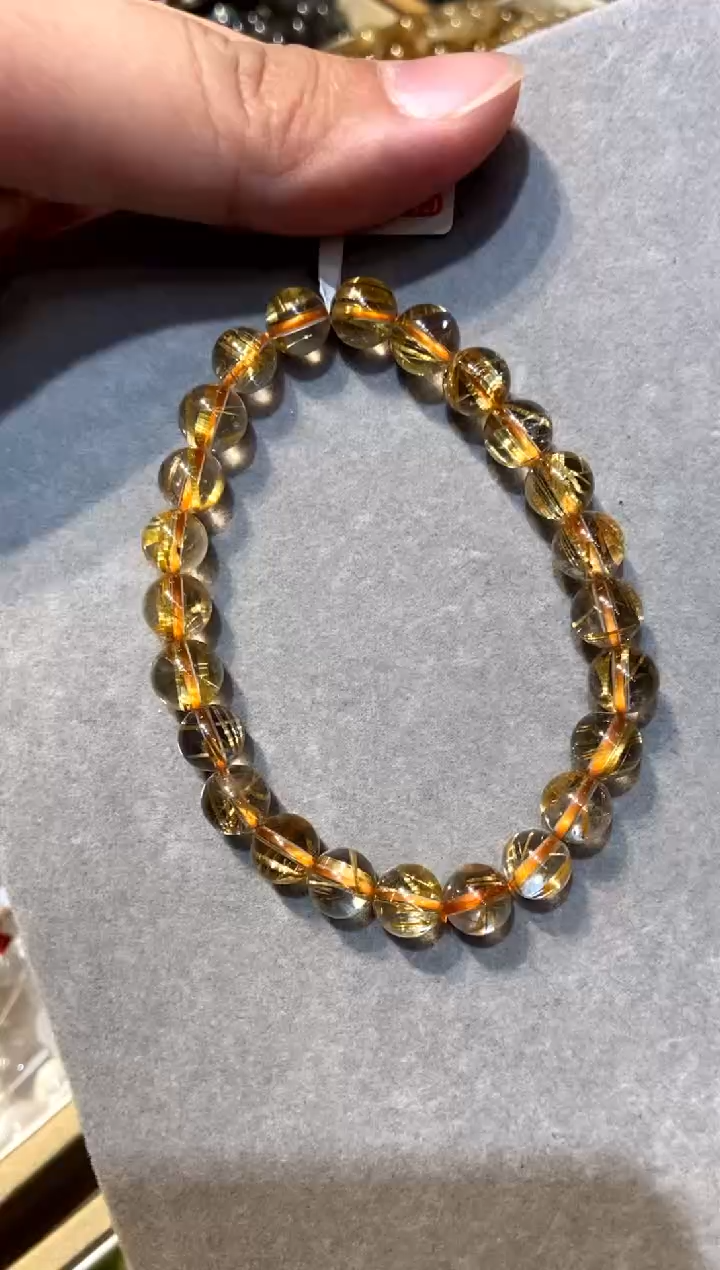 【闪购商品】水晶294-未镶嵌金发板钛透体8mm+