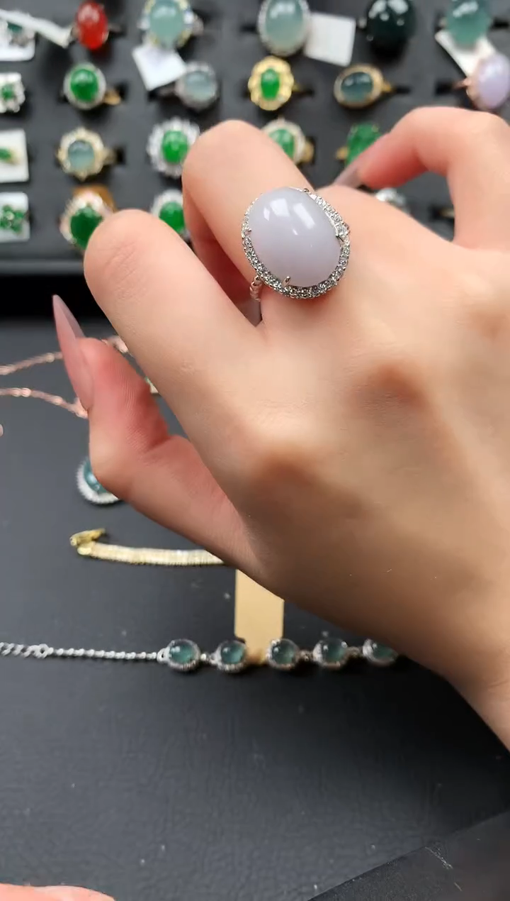 【闪购商品】翡翠戒指银S925镶嵌63141