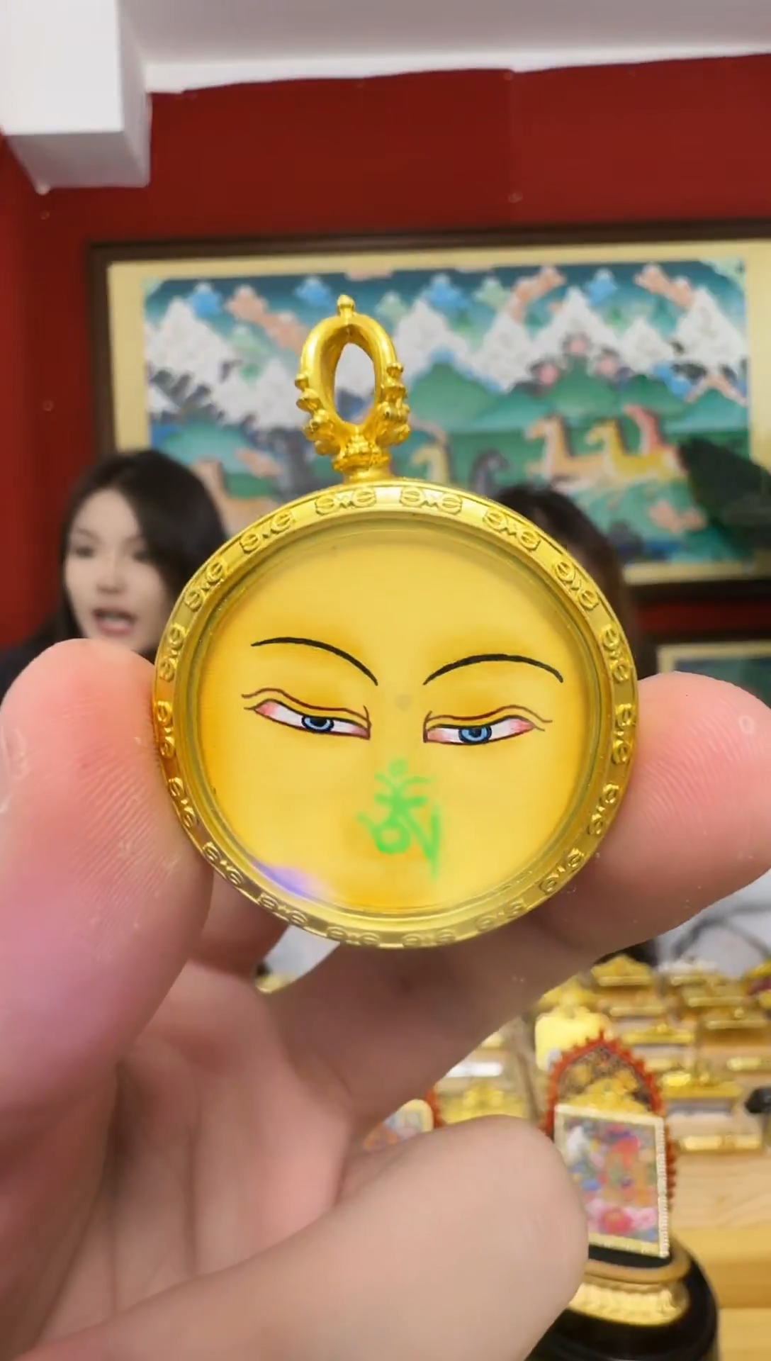 吊坠文老师-热贡纯手绘