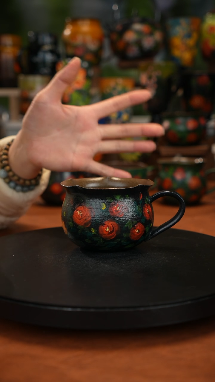 紫砂油画手绘釉下彩