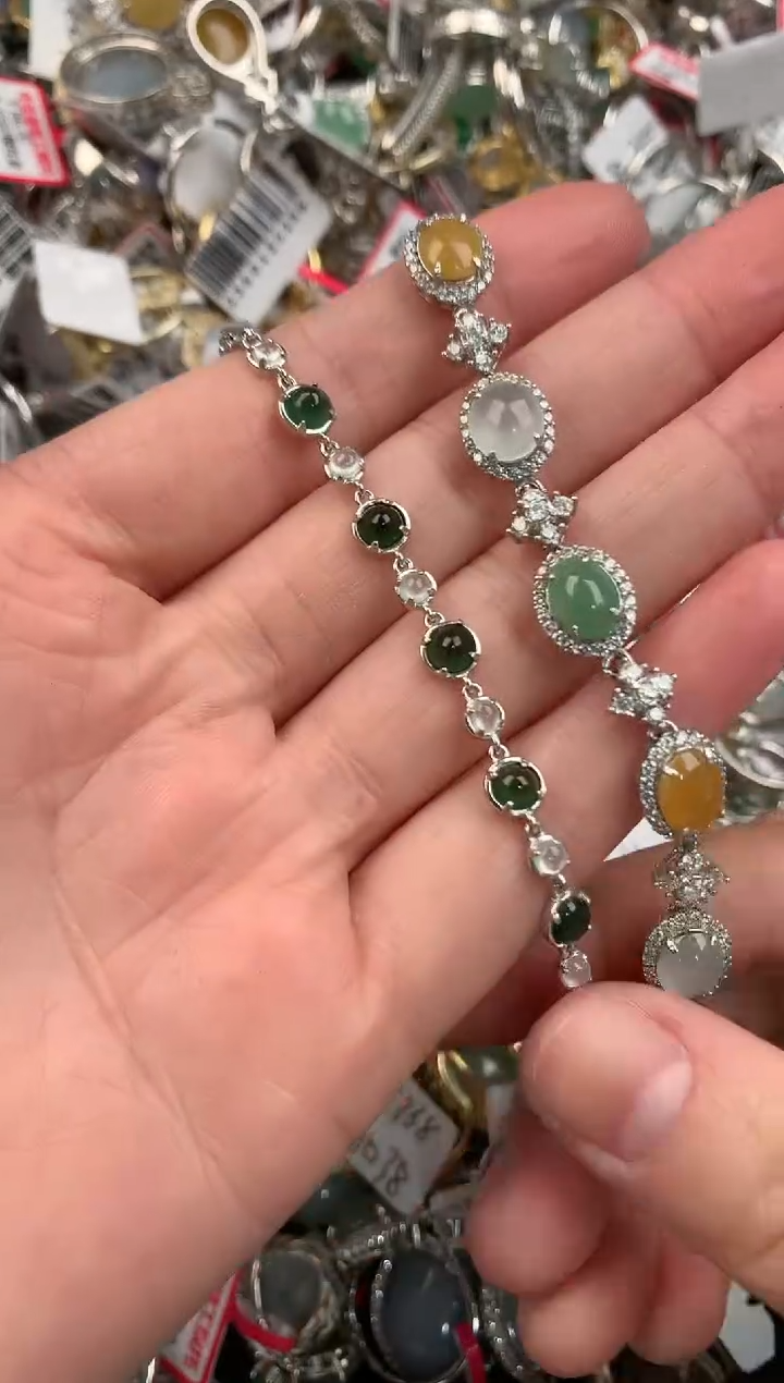 银S925镶嵌戒指翡翠444              8