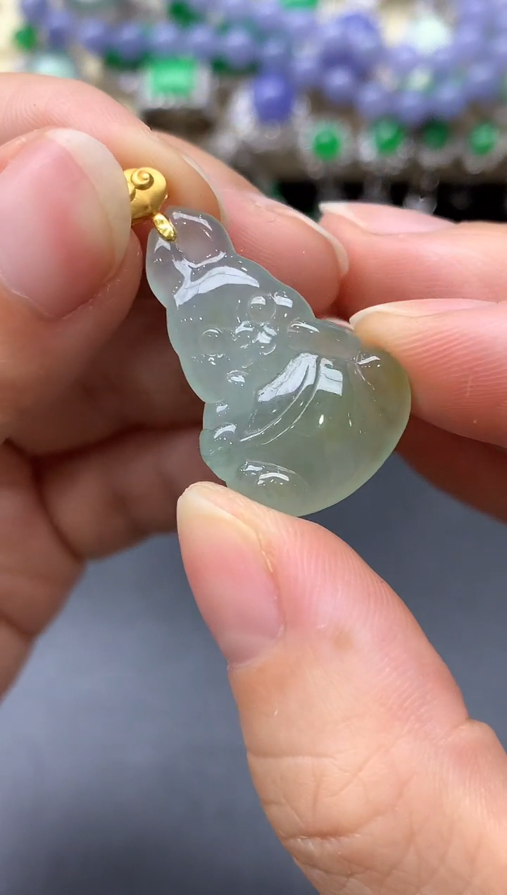 颈饰18K金镶嵌翡翠285中国好珍宝