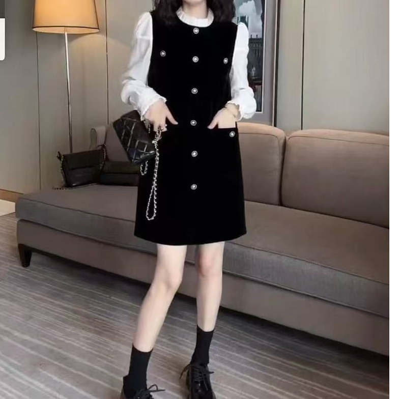 XIE6 小香风显瘦百搭连衣裙9686