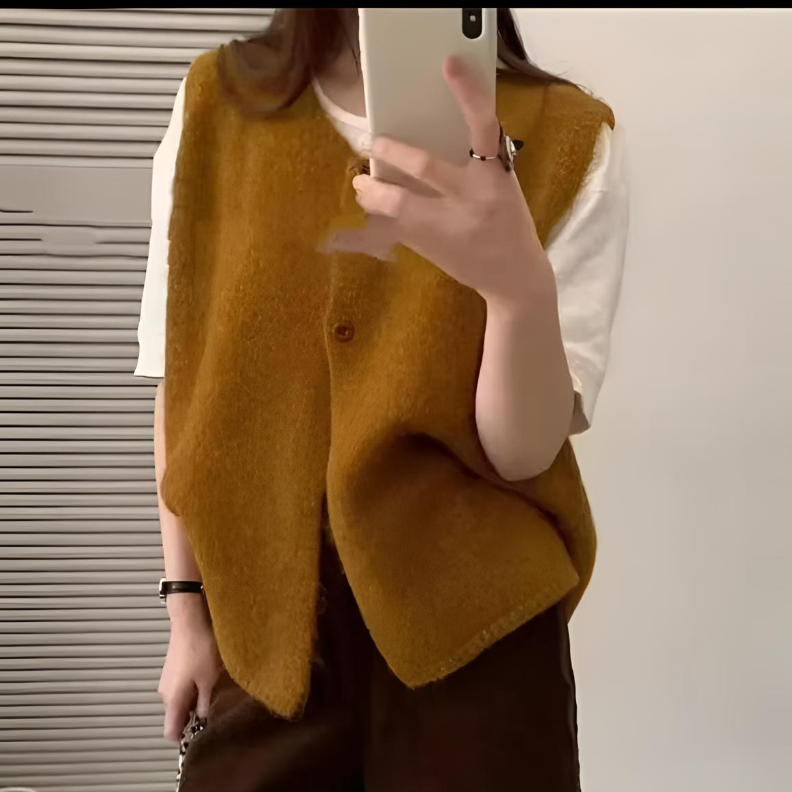 【运补找客服】韩系氛围感针织衫背心上衣叠穿坎肩无袖女针织马甲