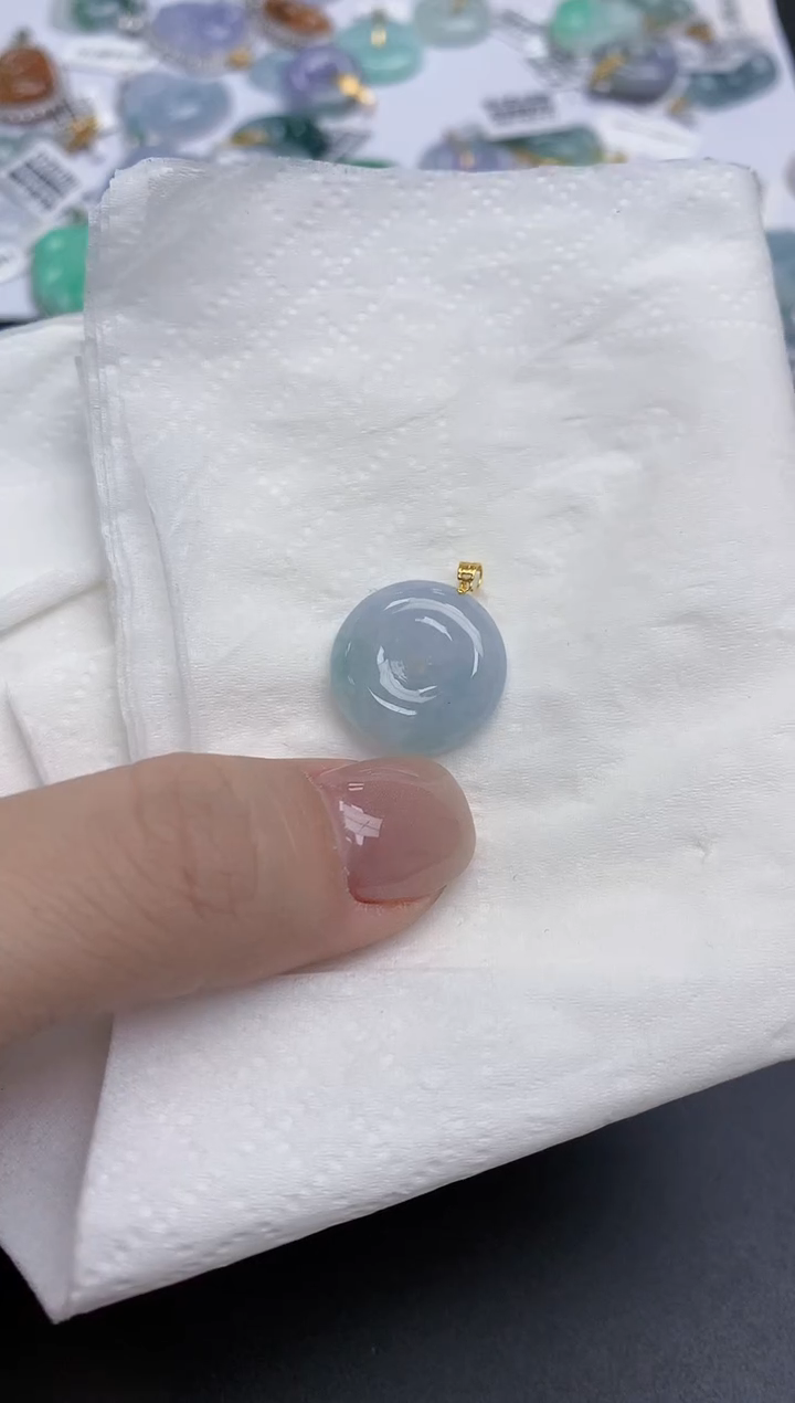 【闪购商品】翡翠颈饰18K金镶嵌天然缅甸翡翠A货