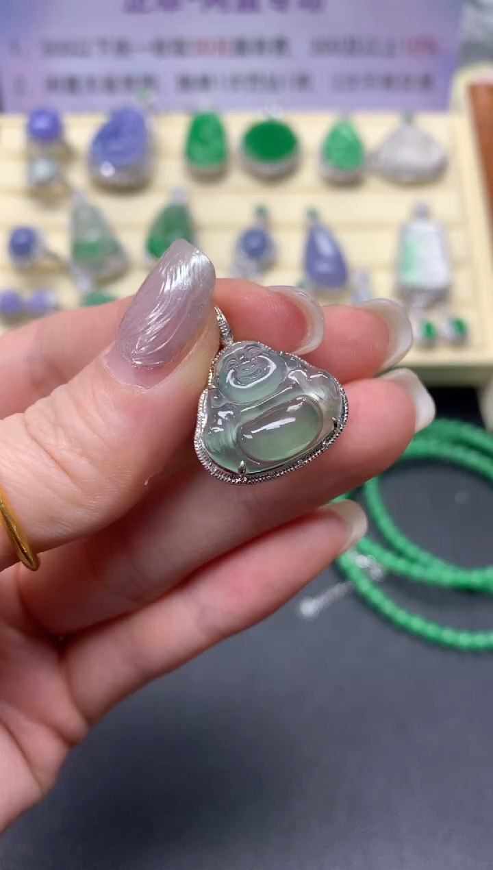 【闪购商品】翡翠吊坠(不含链)18K金镶嵌吊坠|1800+180