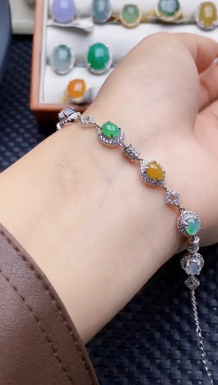 银S925镶嵌戒指翡翠4048