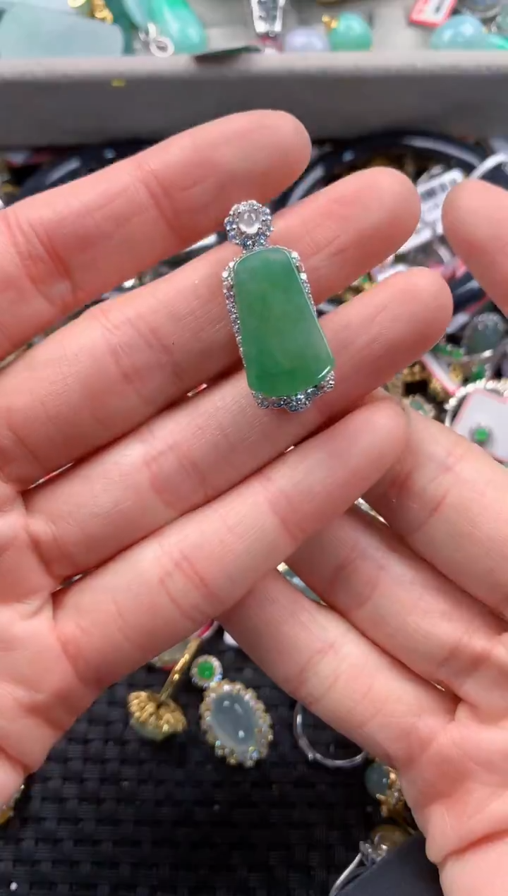 银S925镶嵌戒指翡翠555     2