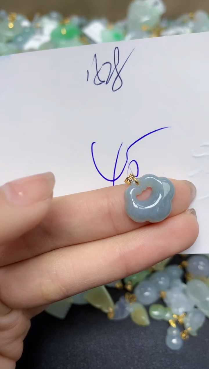 【闪购商品】翡翠颈饰18K金镶嵌 天然翡翠A货