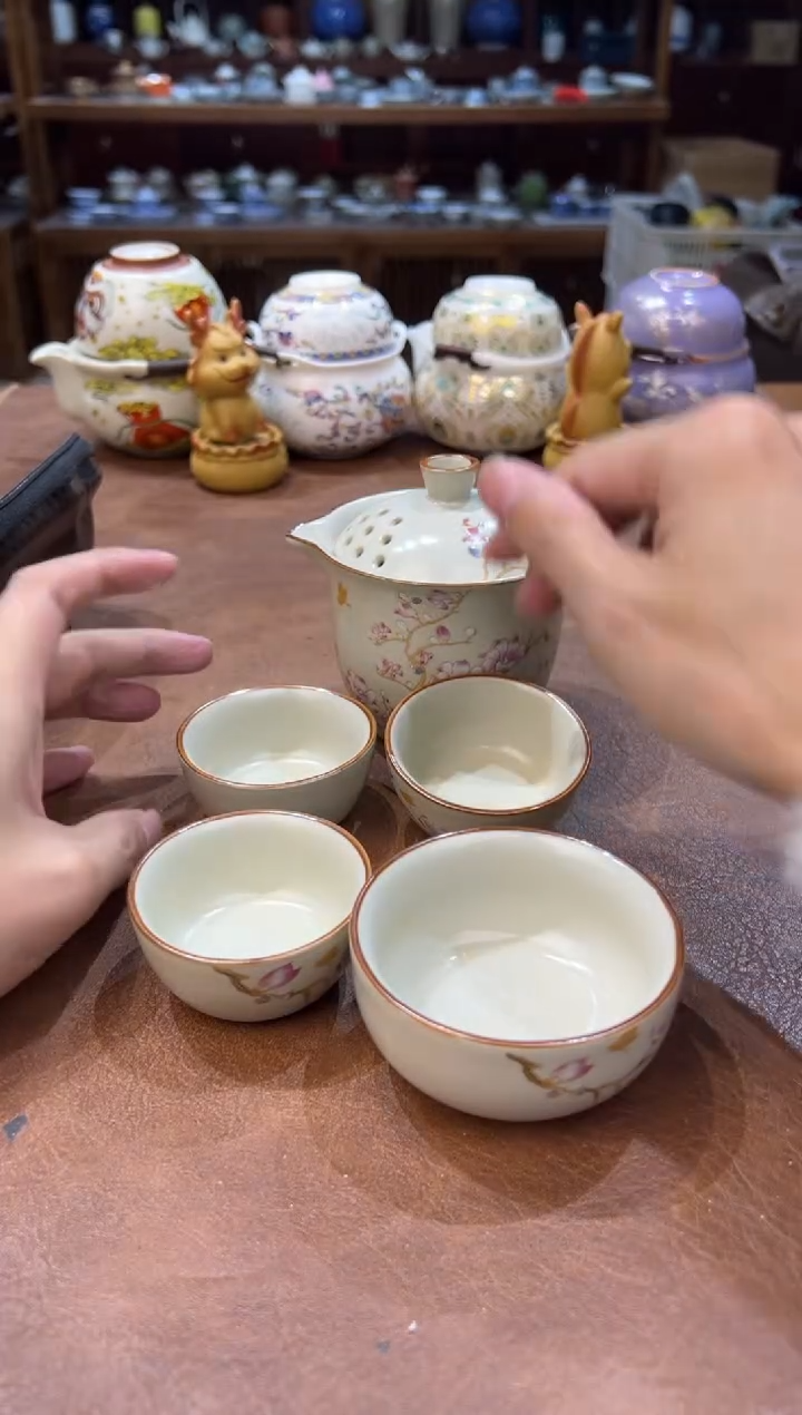 真的很便宜会开片的旅行茶具