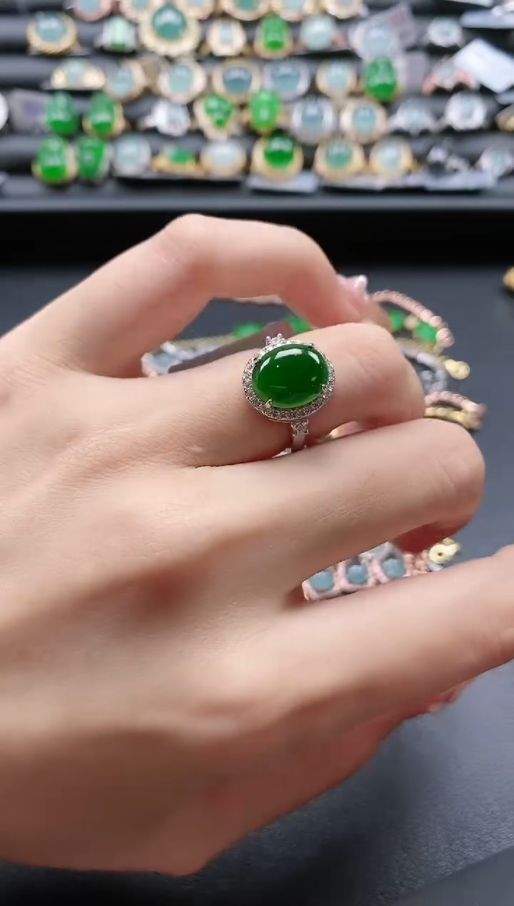 【闪购商品】翡翠戒指银S925镶嵌51511