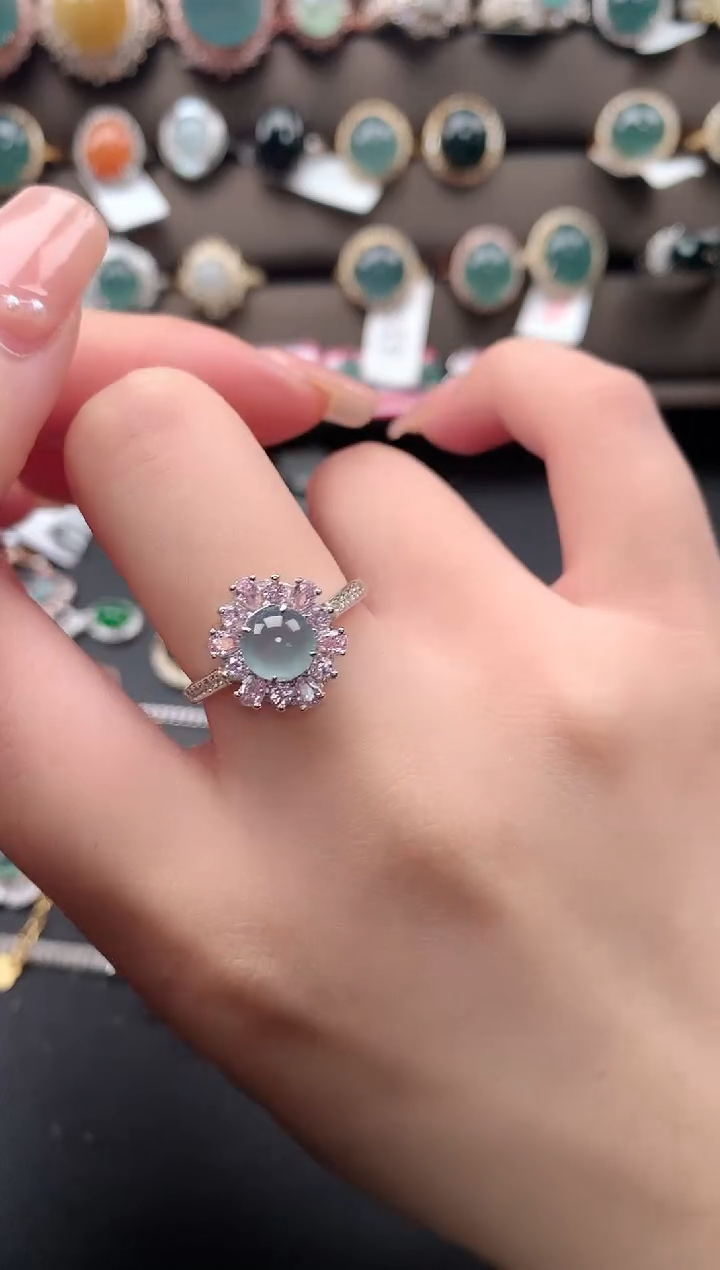 【闪购商品】翡翠戒指银S925镶嵌51241