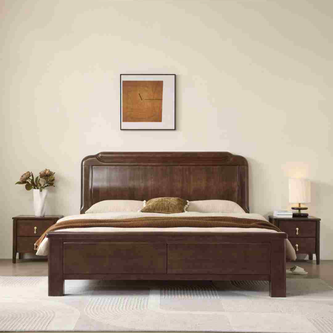 【专属】紫金檀木实木床1.8米轻奢双人床加厚加粗古典婚床现代