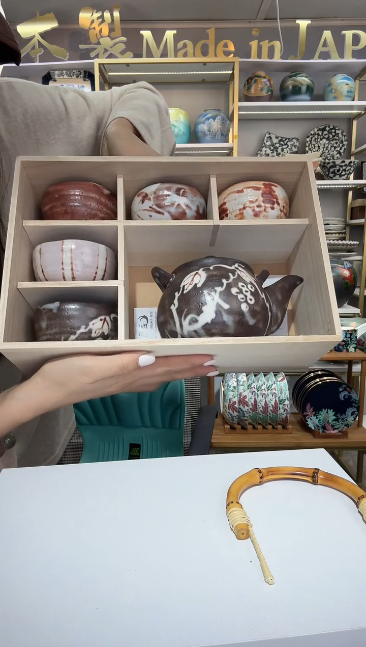 陶瓷志野烧茶壶6件套