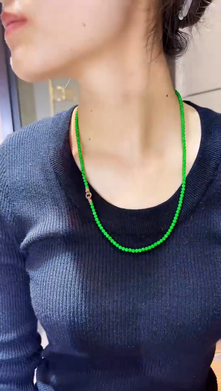 项链未镶嵌翡翠开***天珠珠36800定金