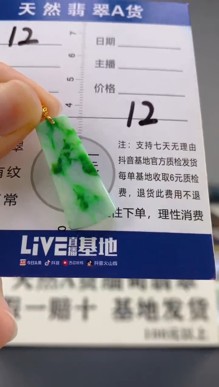 【闪购商品】翡翠颈饰18K金镶嵌天然A货翡翠