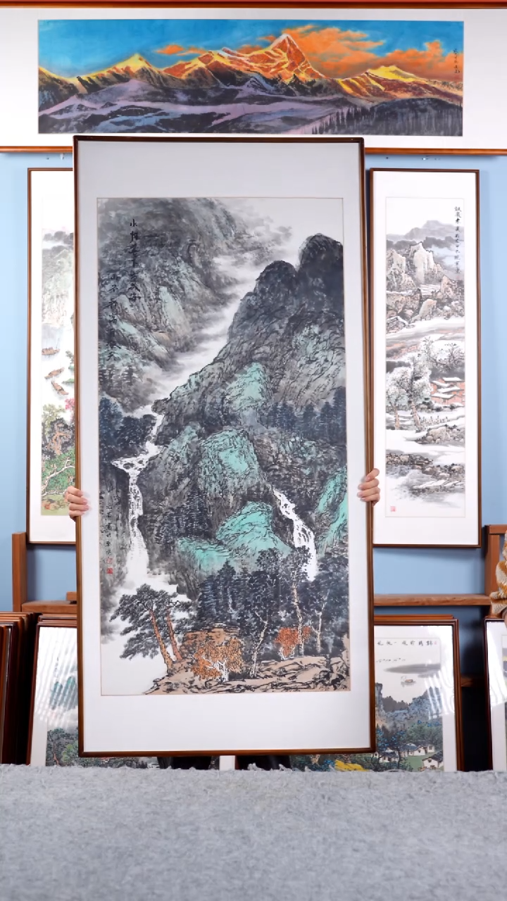 【闪购商品】国画张光南《山高水长》含框174*84