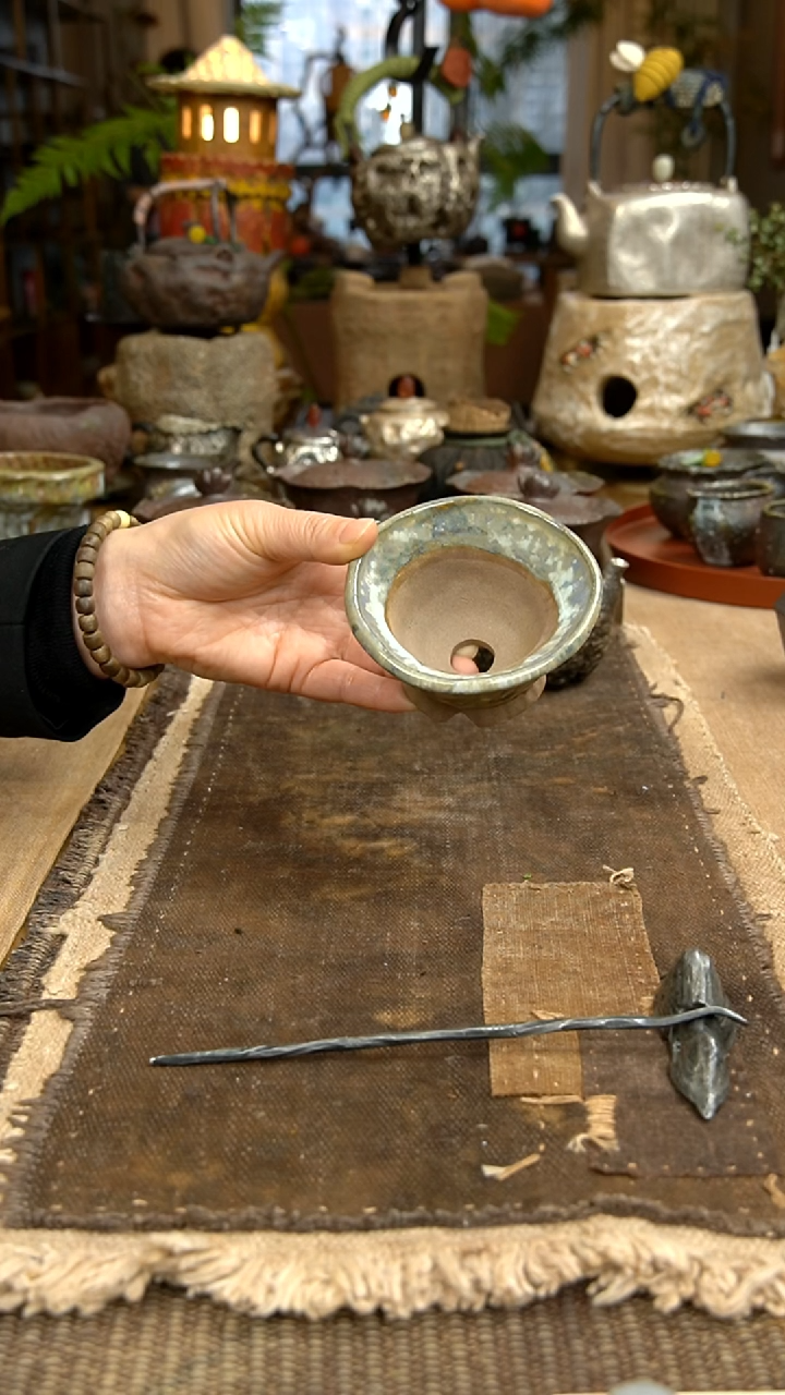 原矿陶土手作柴烧花盆