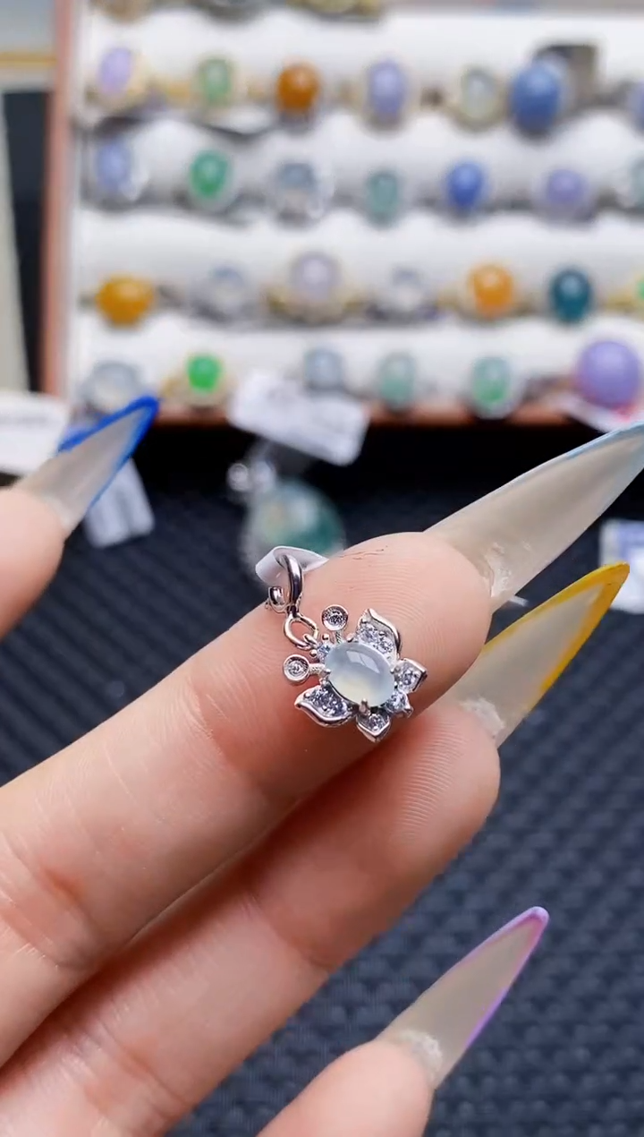 银S925镶嵌戒指翡翠0752