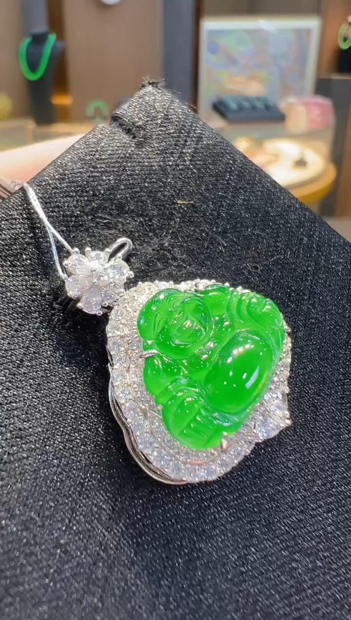 翡翠银S925镶嵌吊坠(不含链)多样性发其一