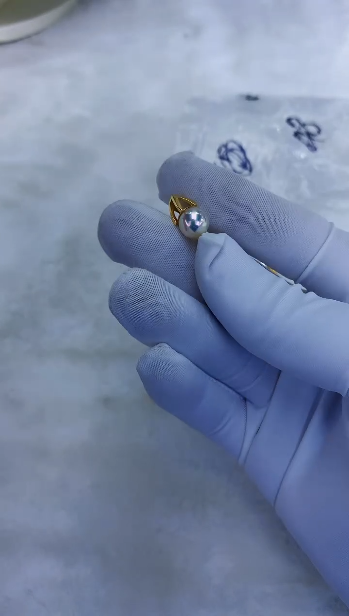 【岛主珍珠】海水akoya珍珠8-9mm18K金M家热巴款吊坠百搭潮奢