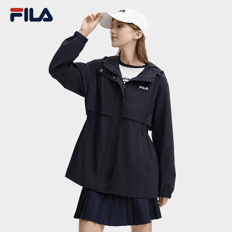 Fila/斐乐女秋季新款【时尚抽绳风衣】宽松舒适梭织外套F61W539799A