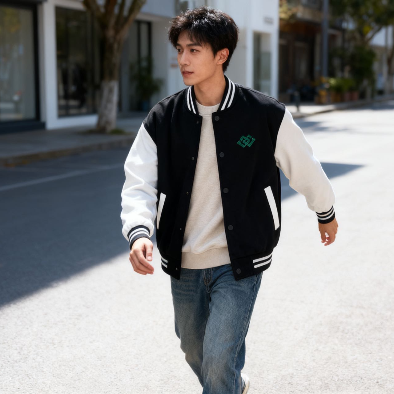 20101高端专享春秋针织棒球服黑色