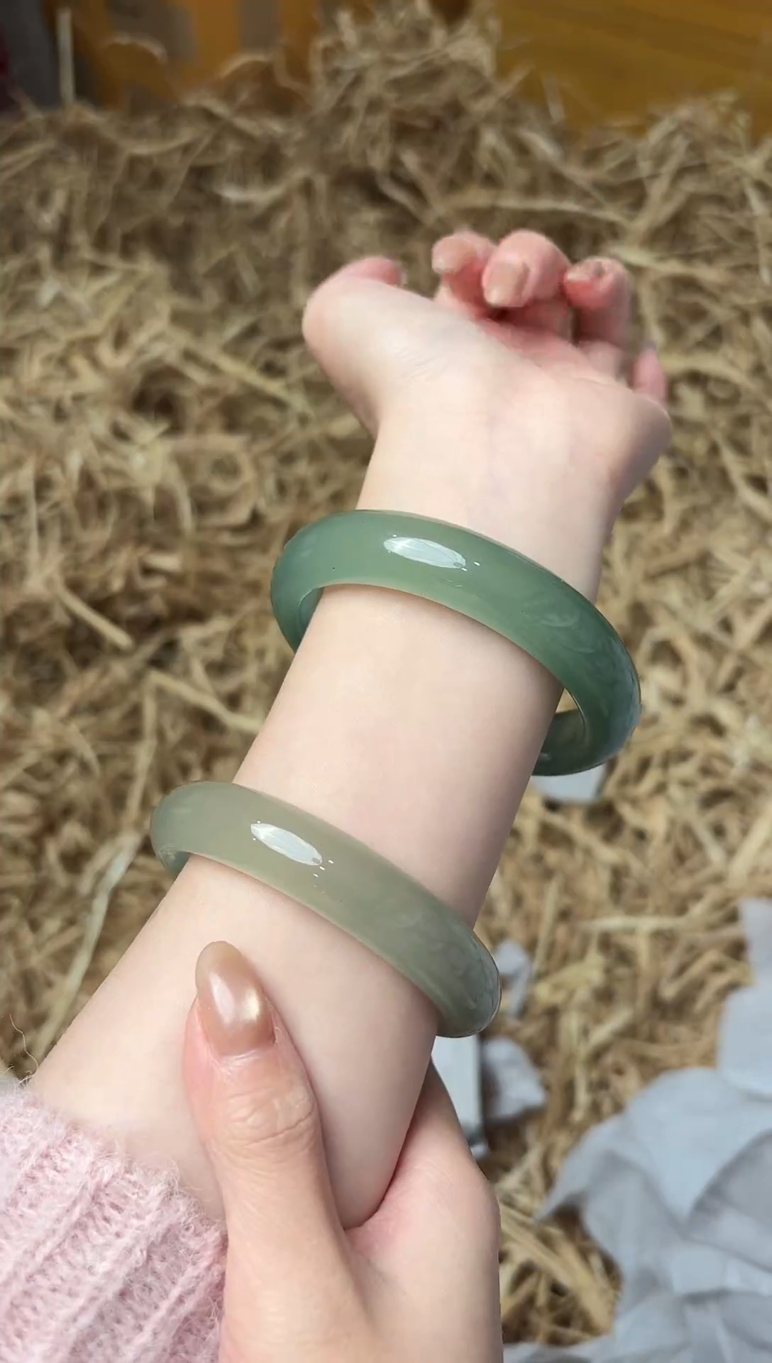 未镶嵌手镯石英质玉2054圈口60