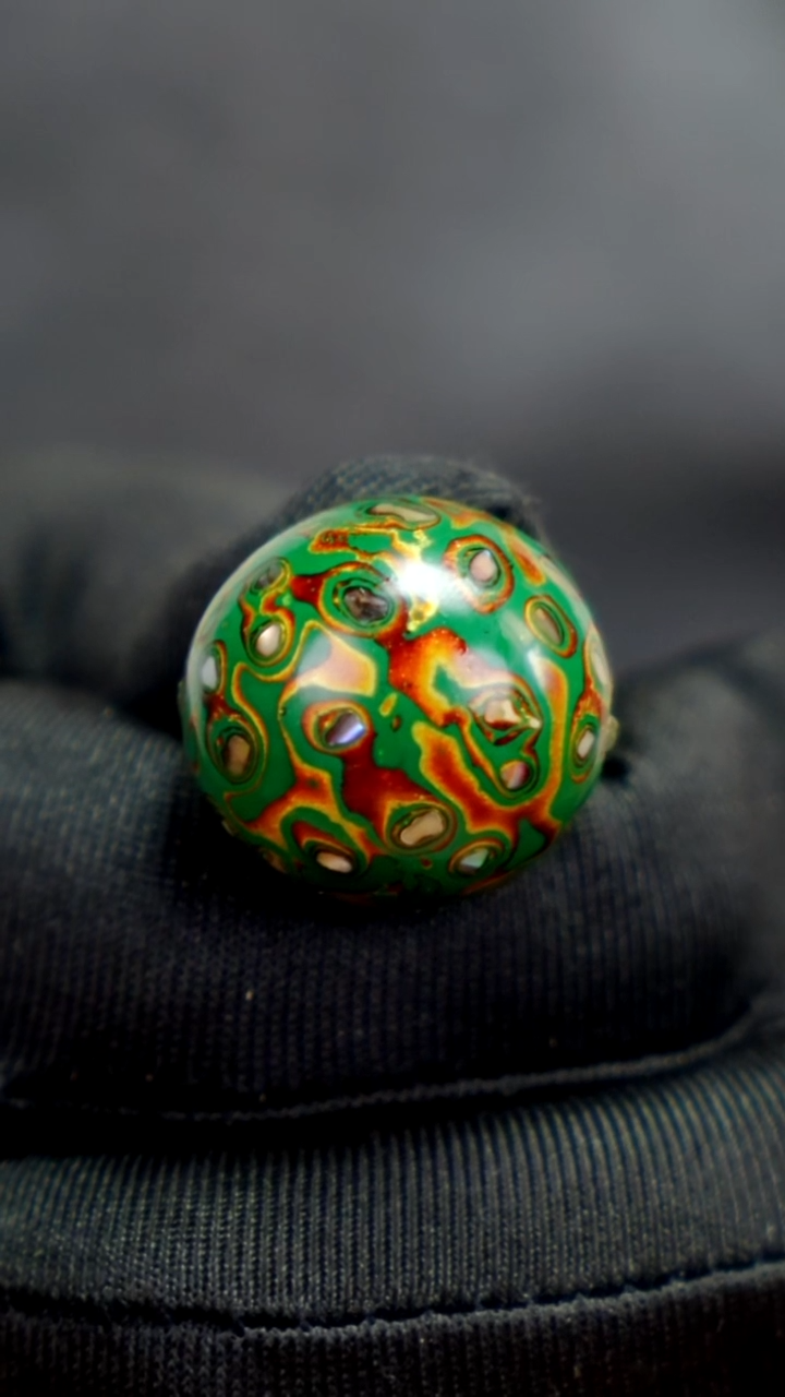 疯子大漆绿金螺钿20mm