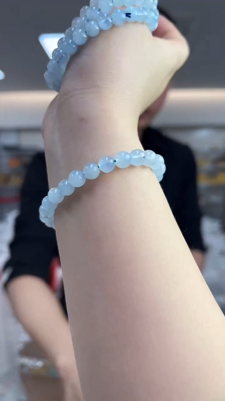 【闪购商品】海蓝宝石手串未镶嵌海蓝宝