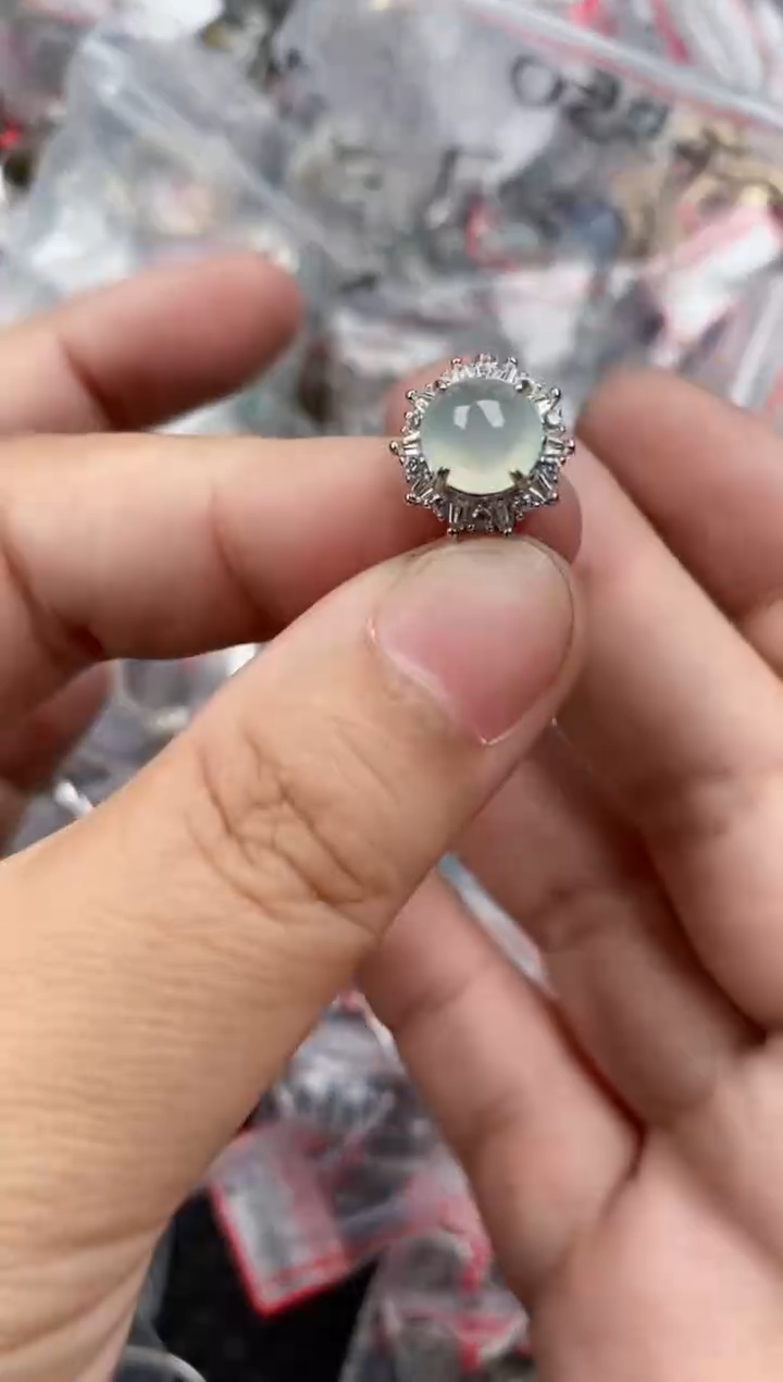 银S925镶嵌戒指翡翠1717    2