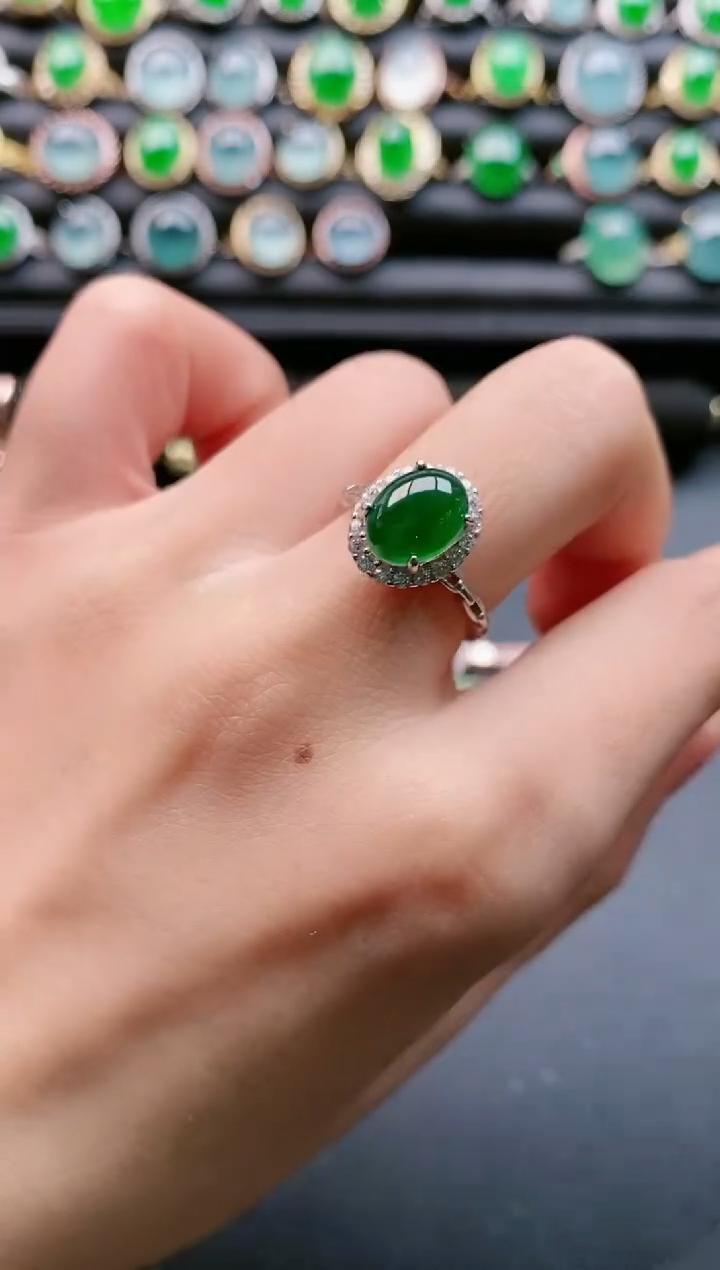 【闪购商品】翡翠戒指银S925镶嵌1111111