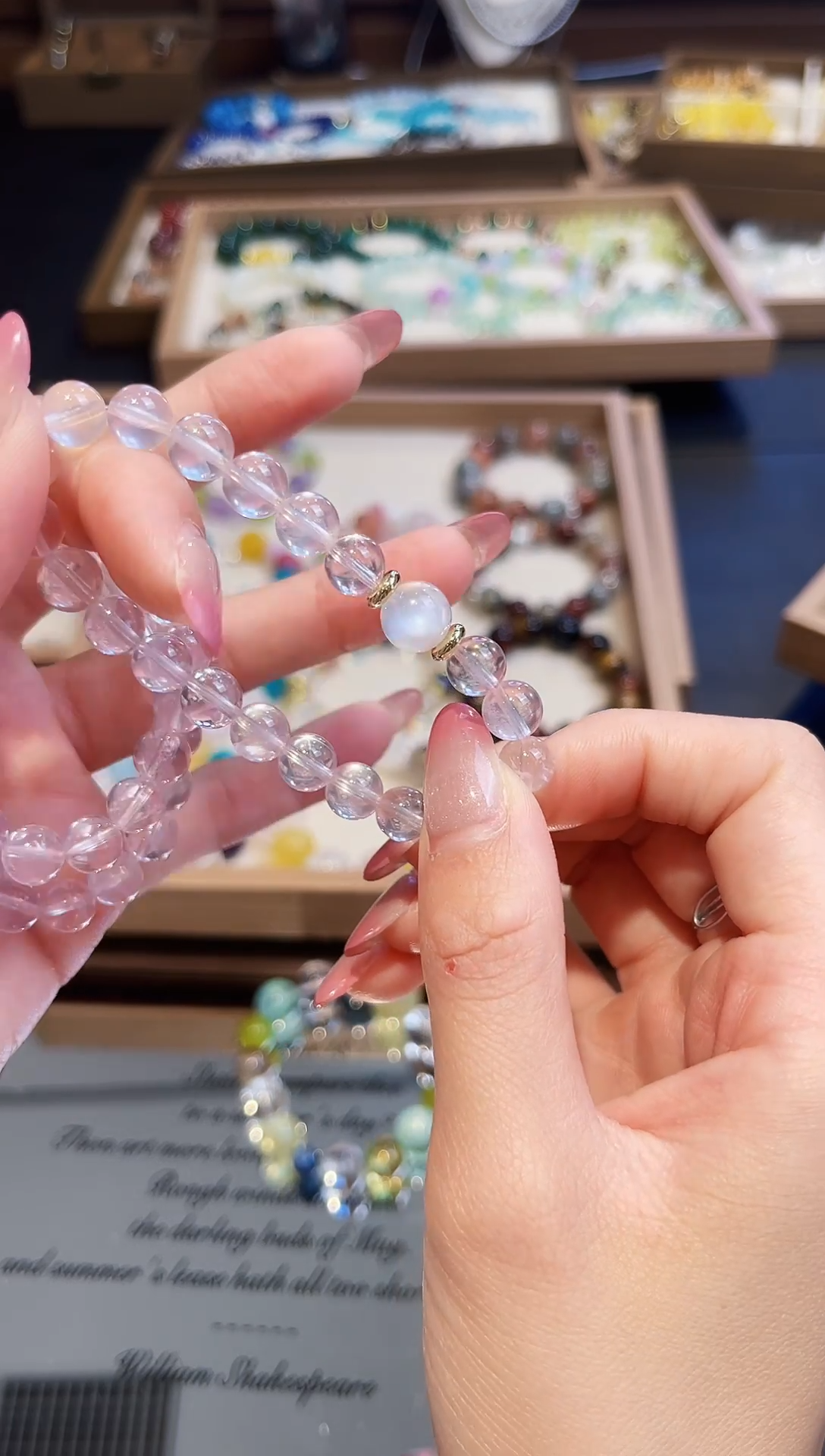 未镶嵌手串水晶月照春花/多样性发一