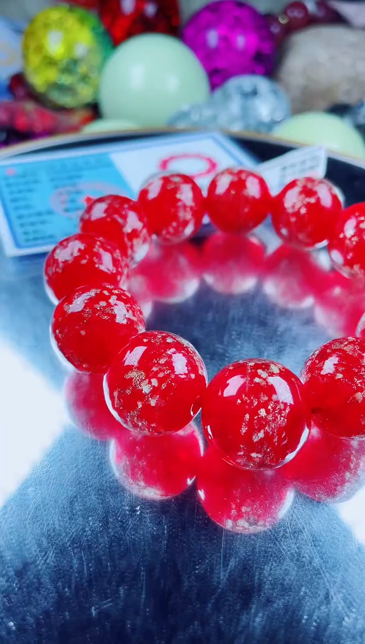 硅化珊瑚（珊瑚玉）手串未镶嵌发光红珊瑚手串卡20