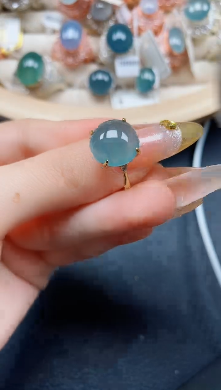 【闪购商品】翡翠戒指银S925镶嵌翡翠