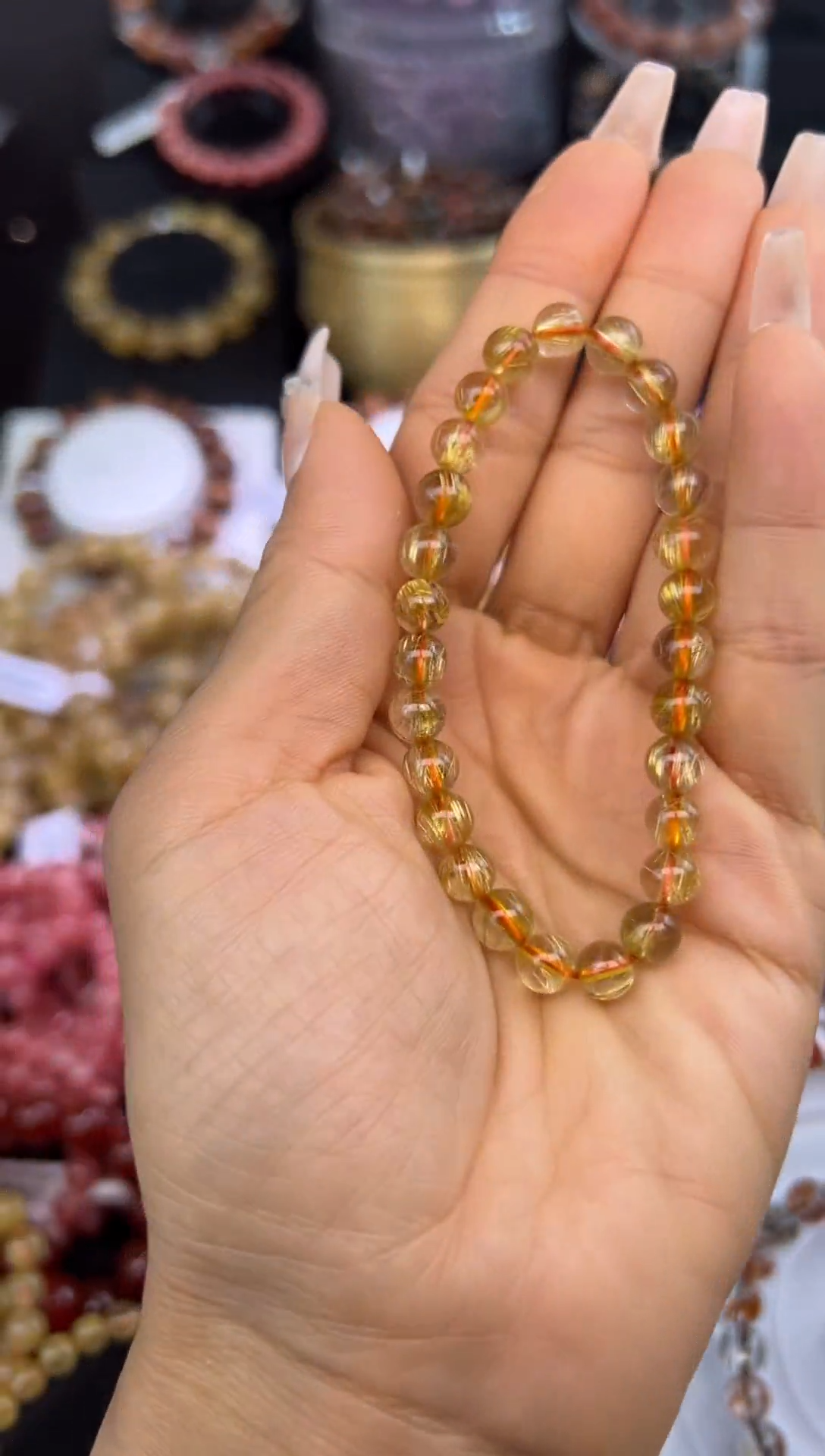 未镶嵌手串水晶金发晶6.5mm