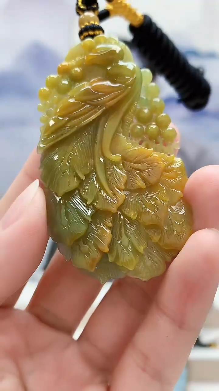 未镶嵌定制翡翠5060lr-毛货挂件34