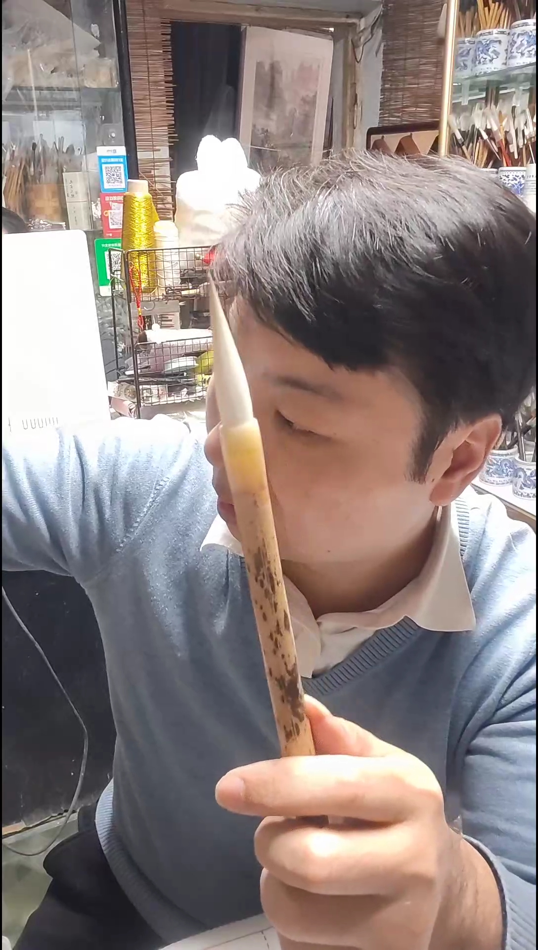 单支  细嫩光锋 出锋5左右笔杆瑕疵  