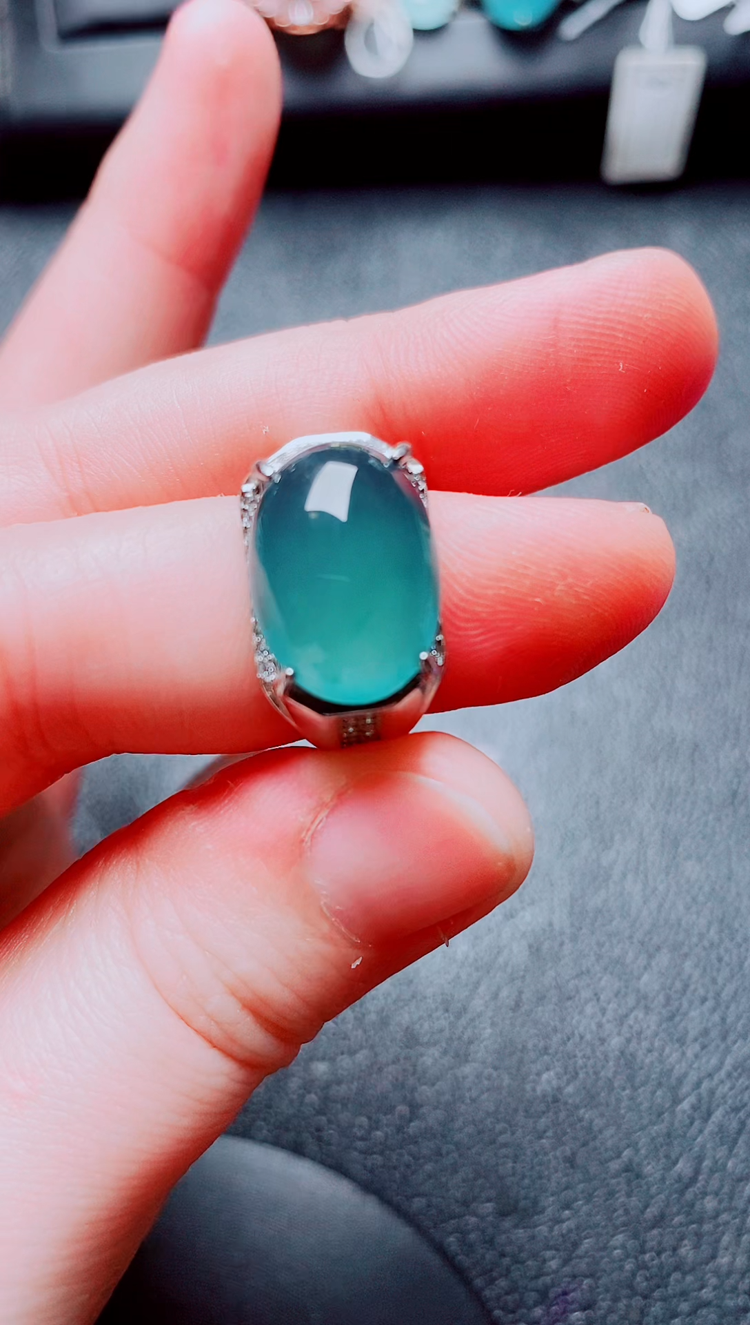 银S925镶嵌戒指翡翠111