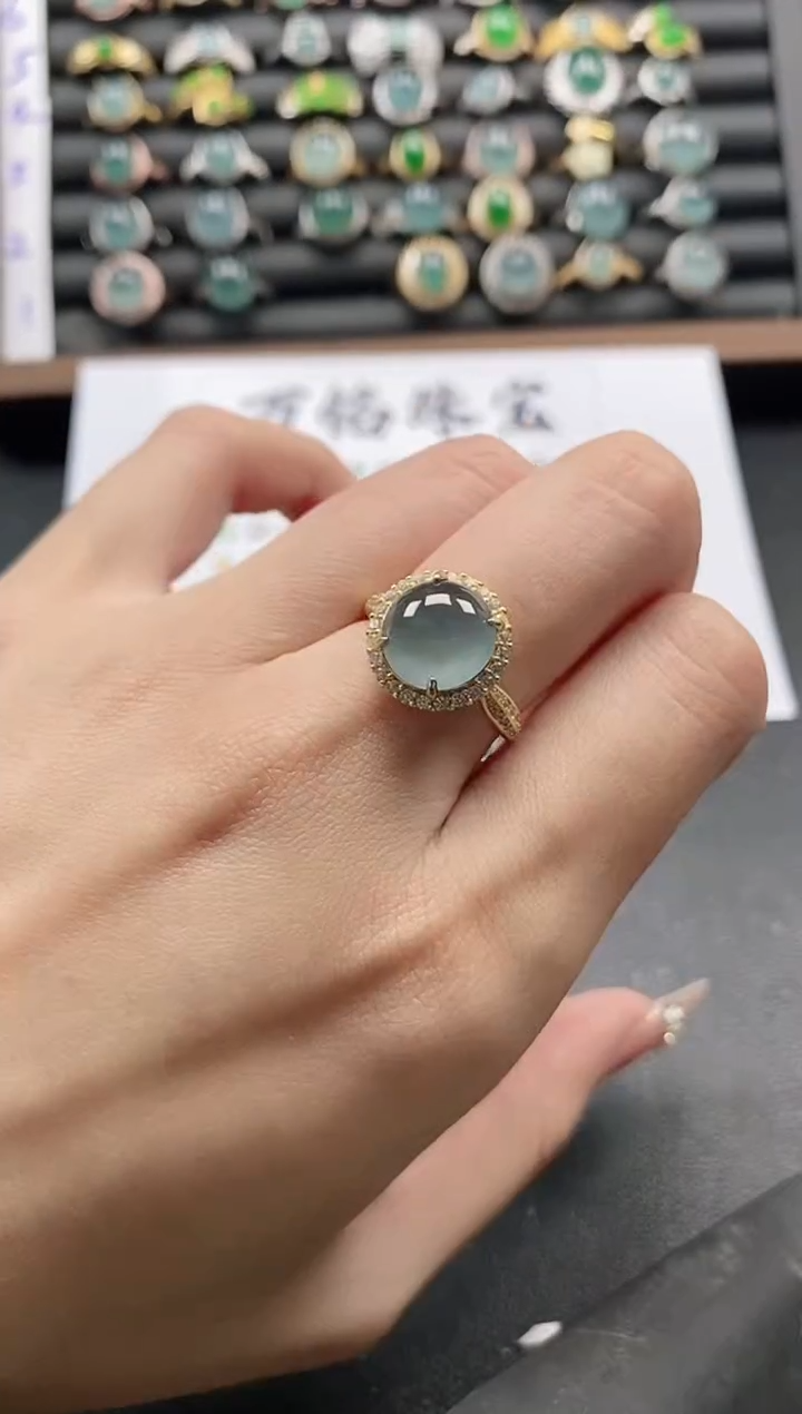 银S925镶嵌戒指翡翠51511