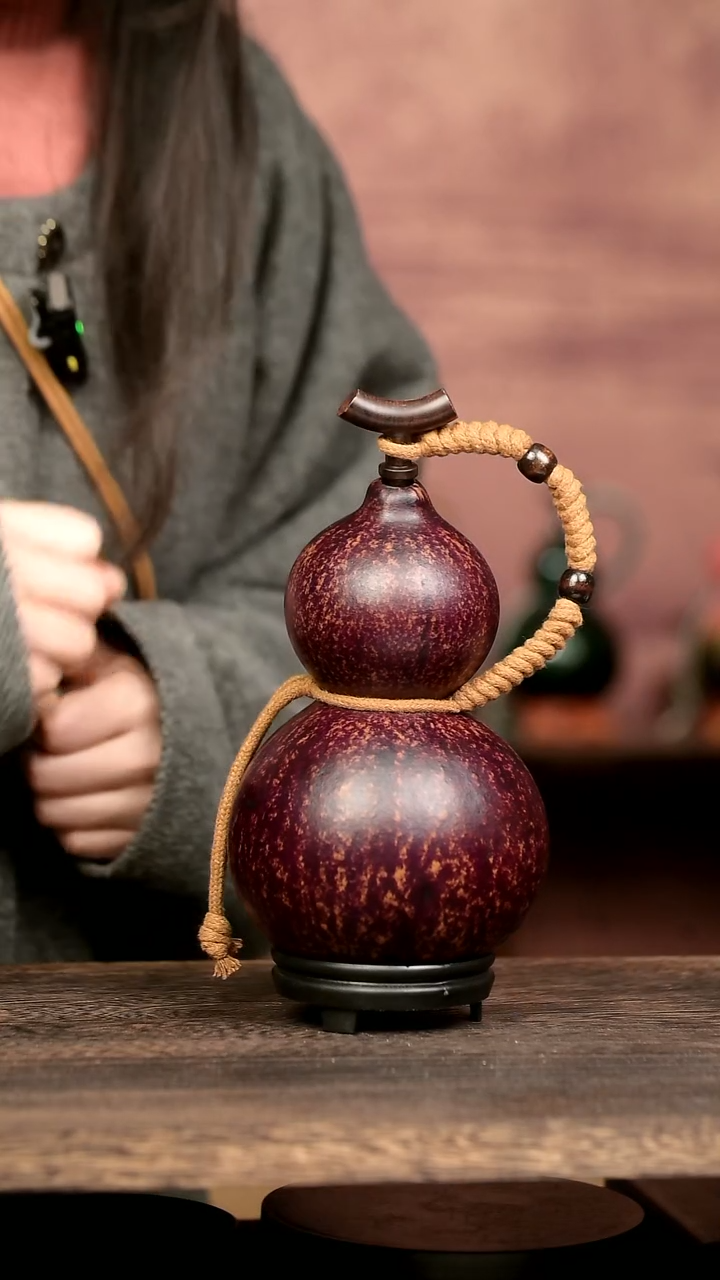 微瑕】729号中药煮色  750ml左右 大漆葫芦水壶/酒壶 一物一拍