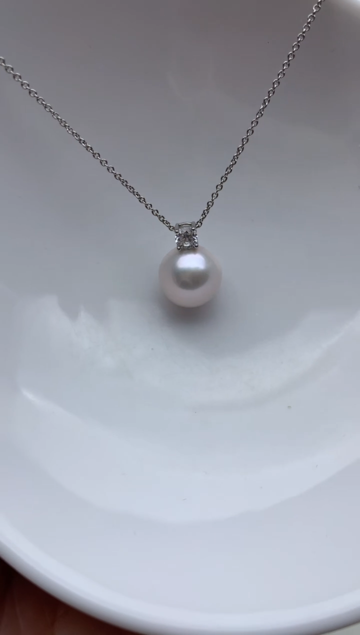 未镶嵌ff淡水珍珠白珠吊坠(赠链）