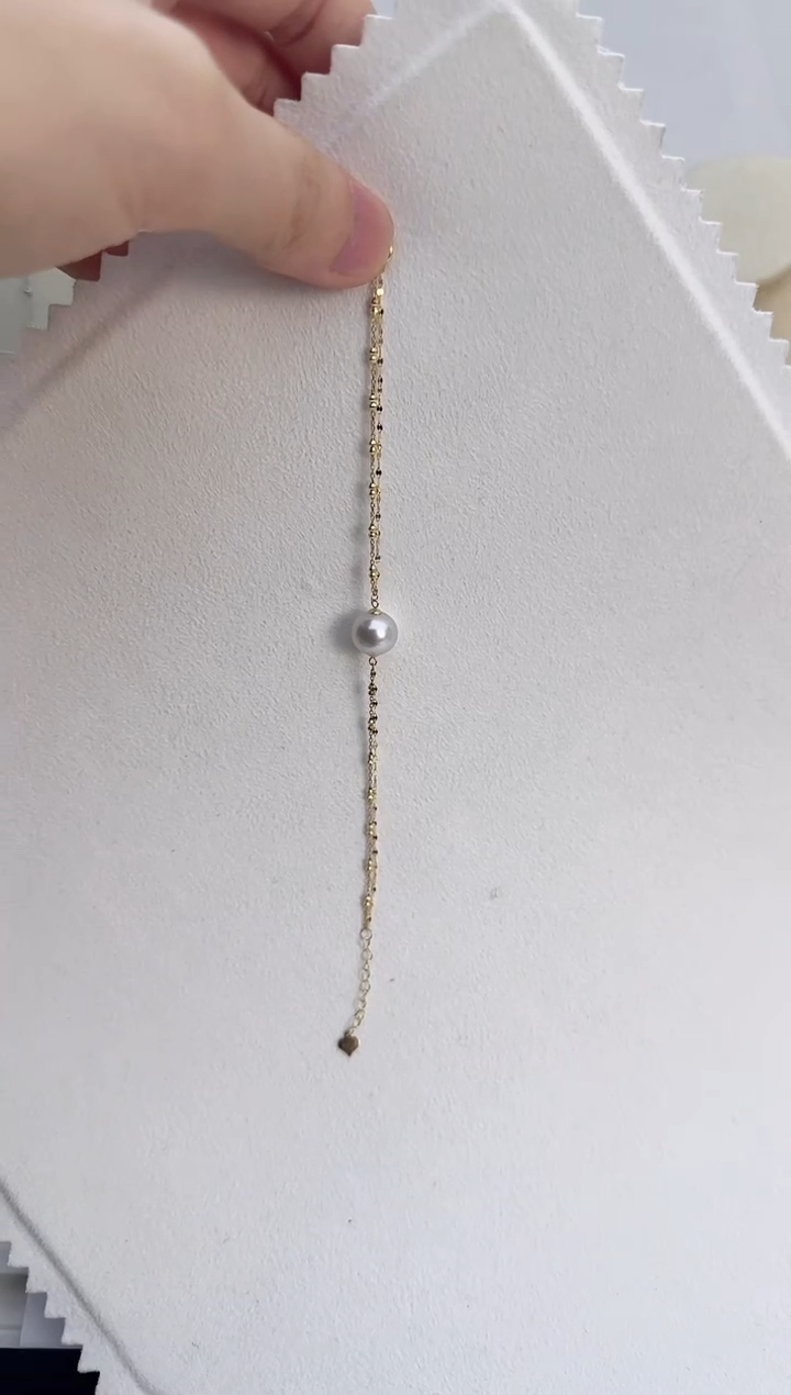 【闪购商品】海水珍珠手绳18K金镶嵌10