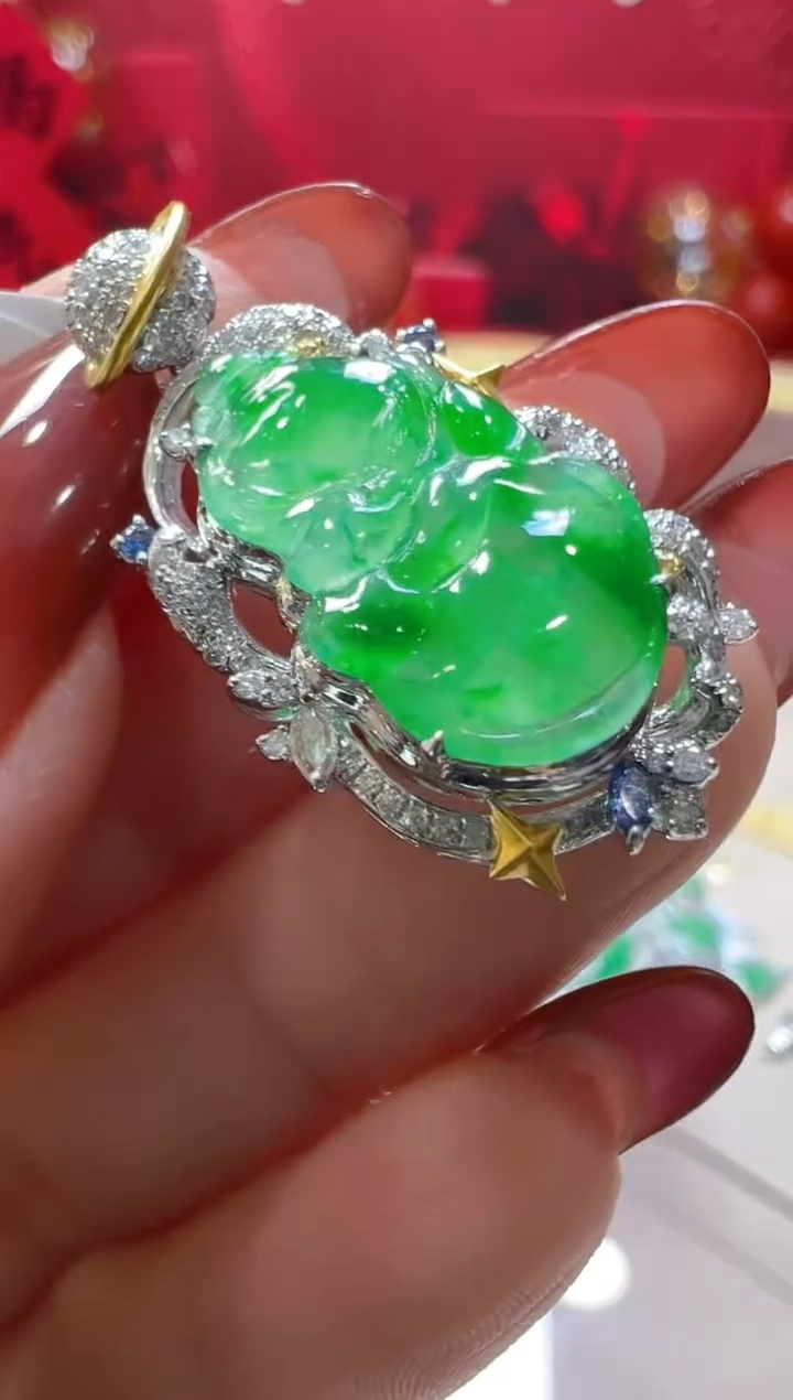 【闪购商品】翡翠吊坠(不含链)18K金镶嵌多样性团购发一件