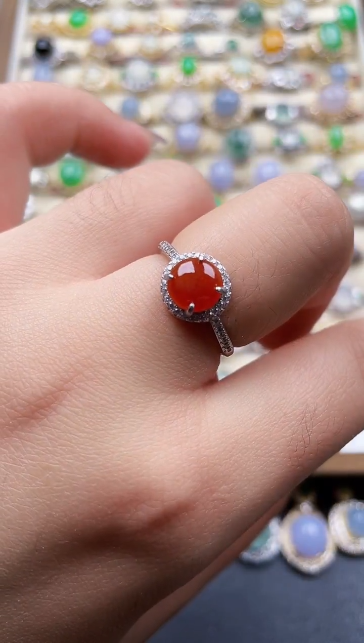 银S925镶嵌戒指翡翠222